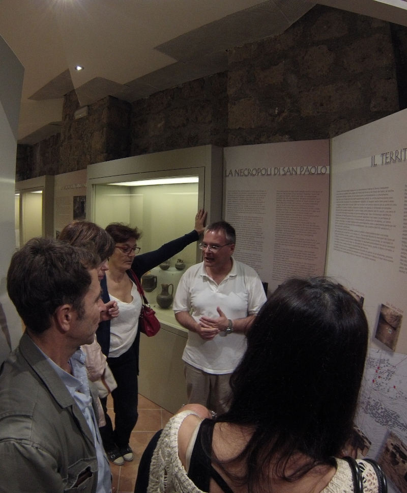 The director of our museum with some people during a guided tour inside Museo Civico Nepi